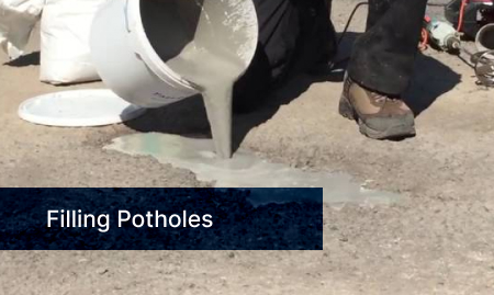 Bag concrete for filling potholes