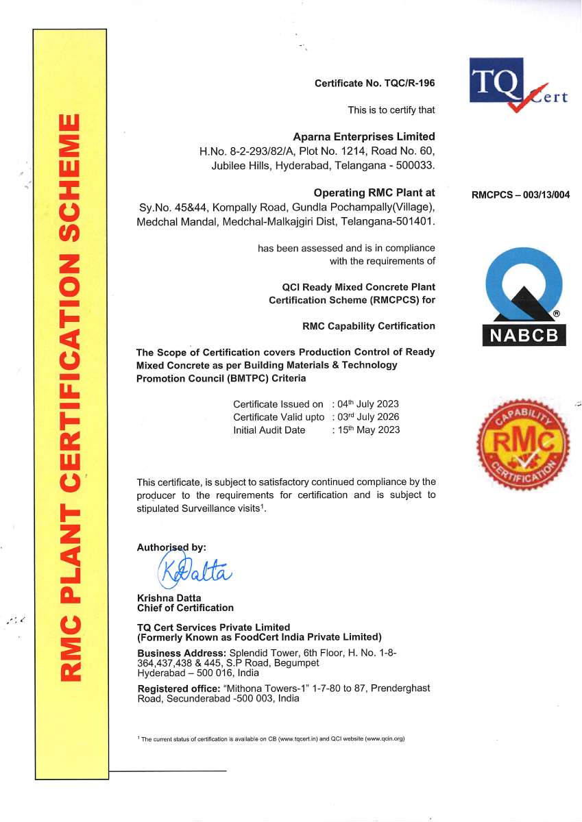 RMC plant certification scheme